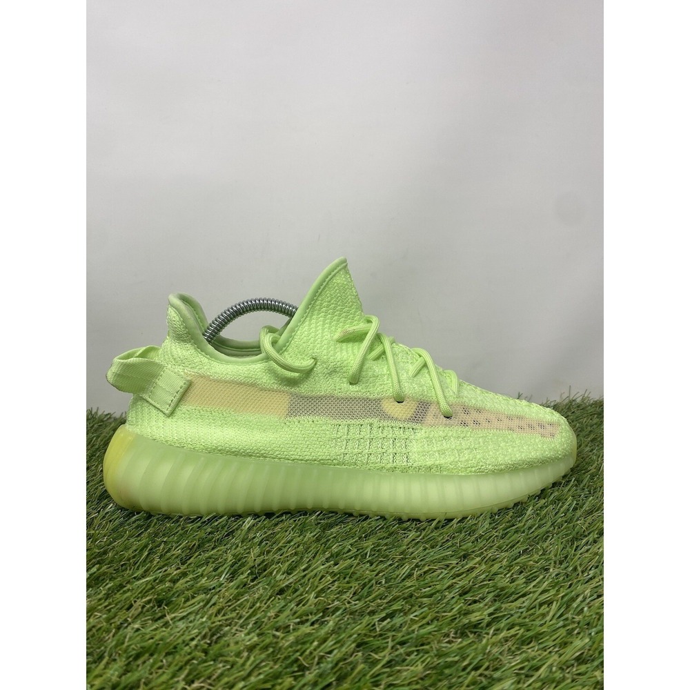 Yeezy Boost 350 V2 Sneakers Gid Glow Green Neon Comfortable Shoes Men's Size 7